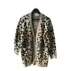 Allison Joy oversized animal leopard print cardigan sz s